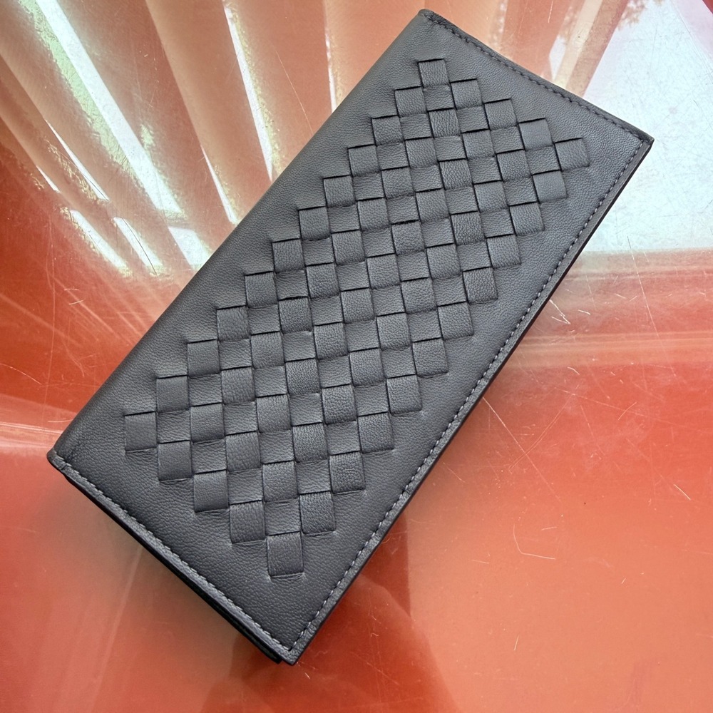 Bottega Veneta Men Leather Intercciaco Long‎ Bifold Wallet 390878